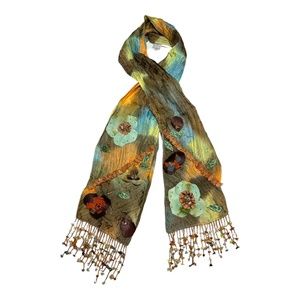 Mary Frances Silk Beaded Scarf